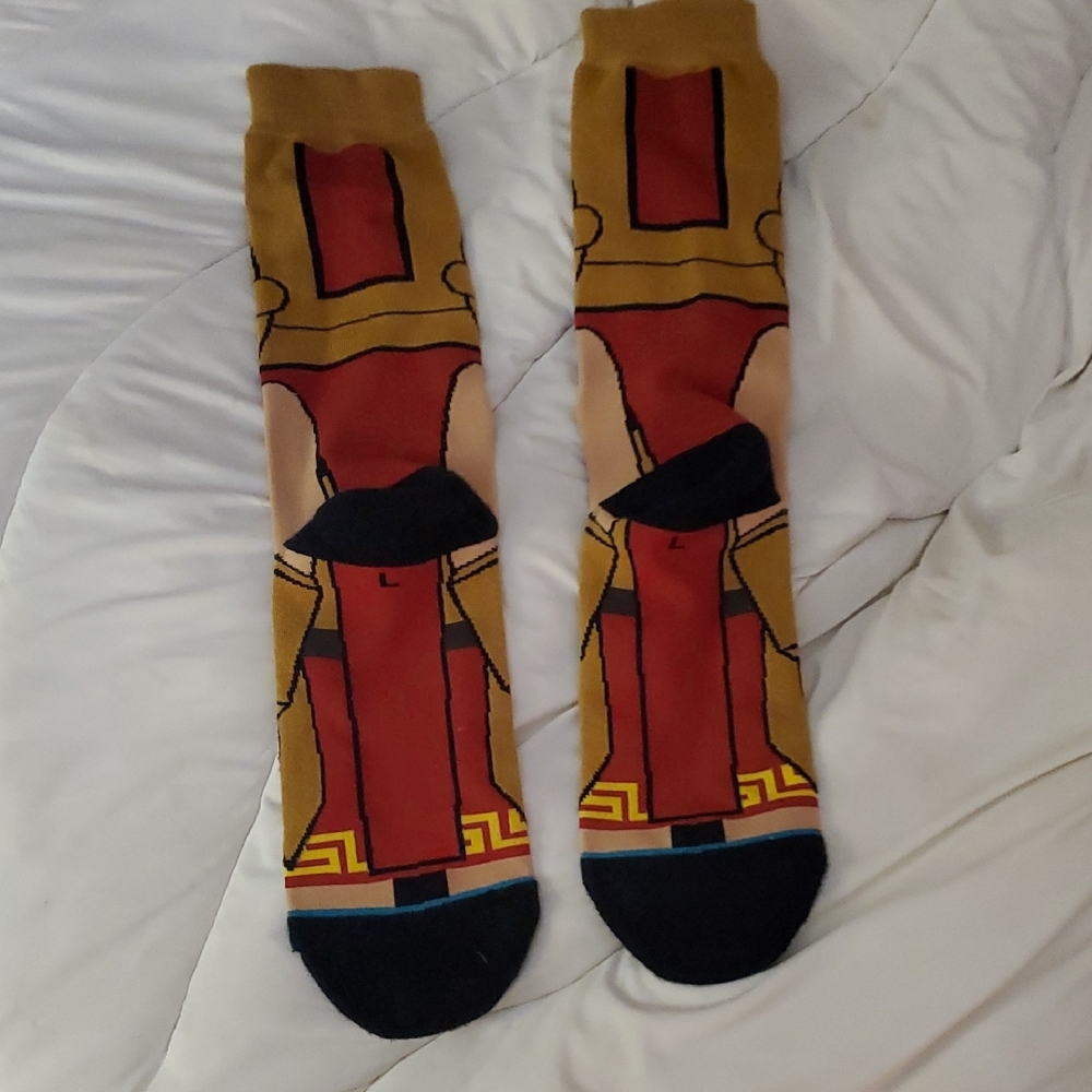 USC TROJAN Design Casual Socks in Tan and Black - Picture 4 of 5